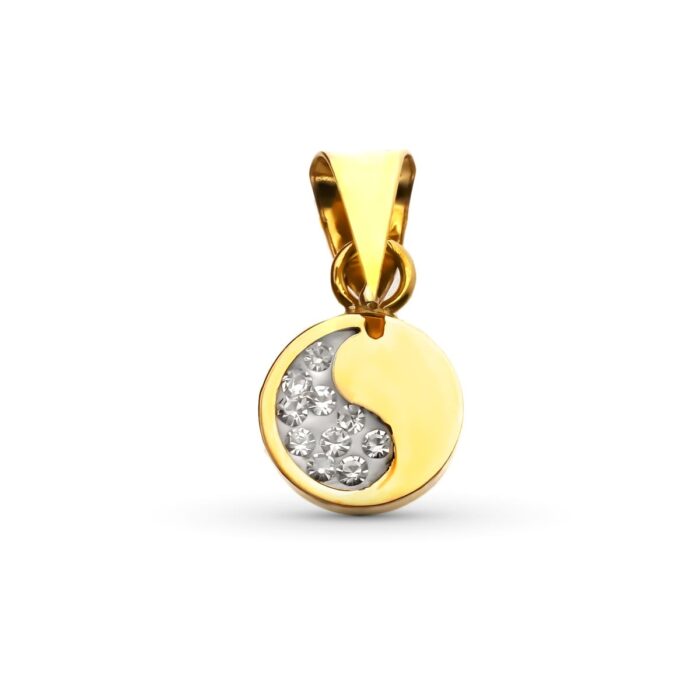 18K COLGANTE ORO AMARILLO REDONDO CIRCONITA 9X6 MM