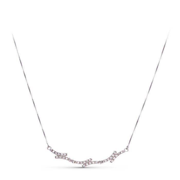 18K GARGANTILLA ORO BLANCO CIRCONITA CADENA VENECIANA