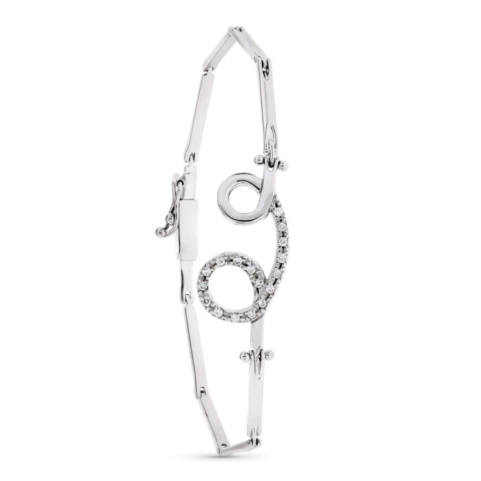 18K PULSERA ORO BLANCO NUDO CON CIRCONITAS