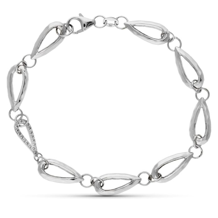 18K PULSERA ORO BLANCO CIRCONITA 19.5 CM