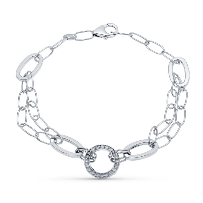 18K PULSERA ORO BLANCO 19CM