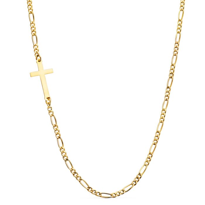 18K GARGANTILLA ORO AMARILLO CON CRUZ Y CADENA CARTIER LARGO: 42CM