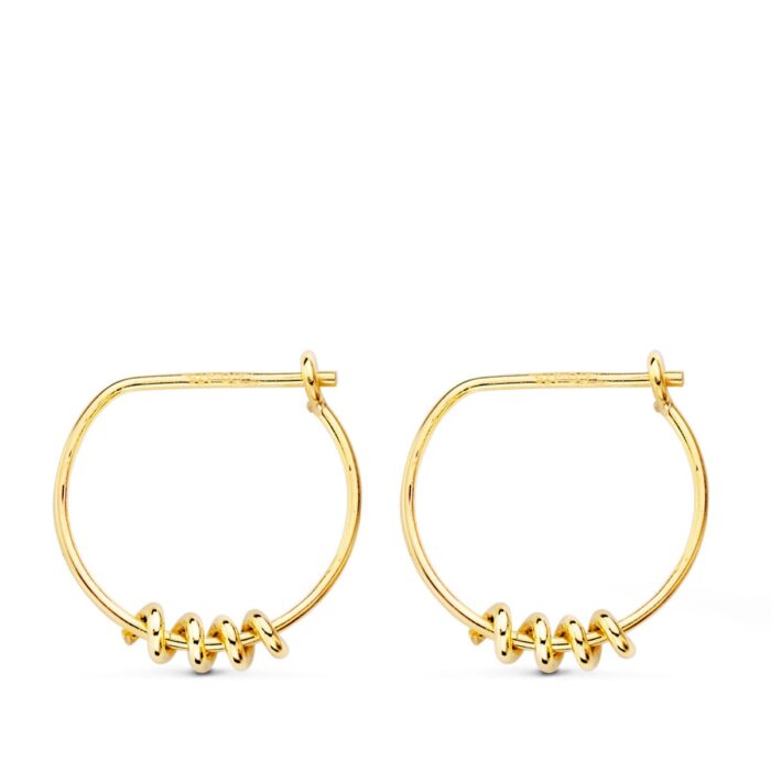 18K AROS ORO AMARILLO 13 MM MOTIVO MUELLE