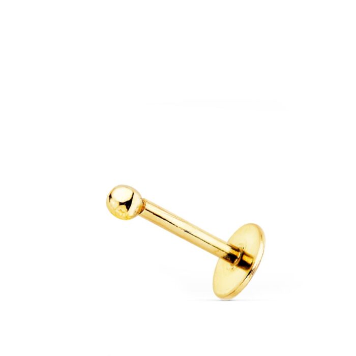 18K PIERCING OREJA ORO AMARILLO BOLA LISA 2X2 MM