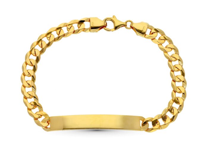 18K ESCLAVA ORO AMARILLO MACIZA 22 CM 8 MM