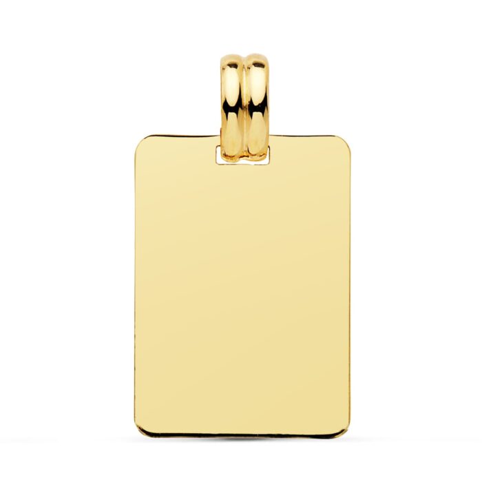 18K PLACA CHAPA ORO AMARILLO LISA EN BRILLO 24X17 MM