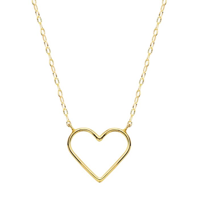 18K GARGANTILLA ORO AMARILLO CORAZONES 16X14 MM 40CM