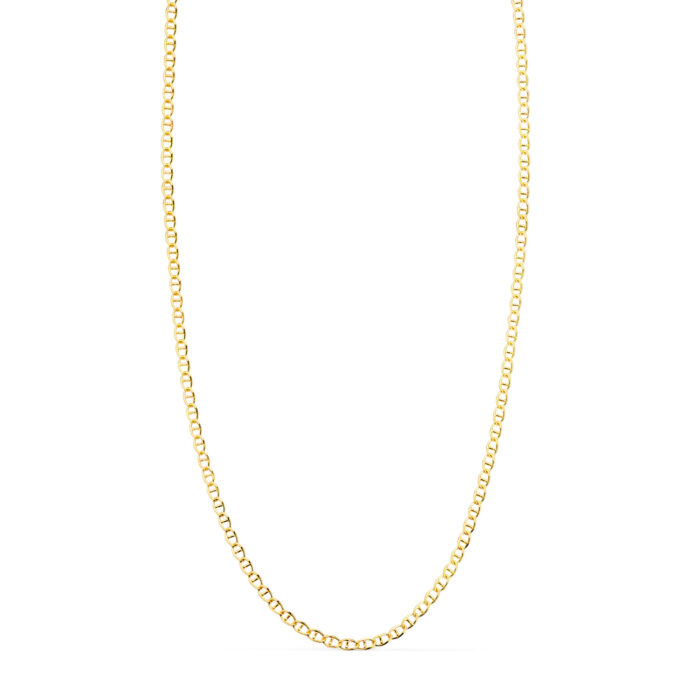 18K CADENA ORO AMARILLO ANCLA MACIZA LARGO 60CM ANCHO 1,2 MM