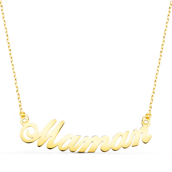 18K GARGANTILLA ORO AMARILLO LETRA MAMAN ANCHO: 34MM CADENA 43 2 CM