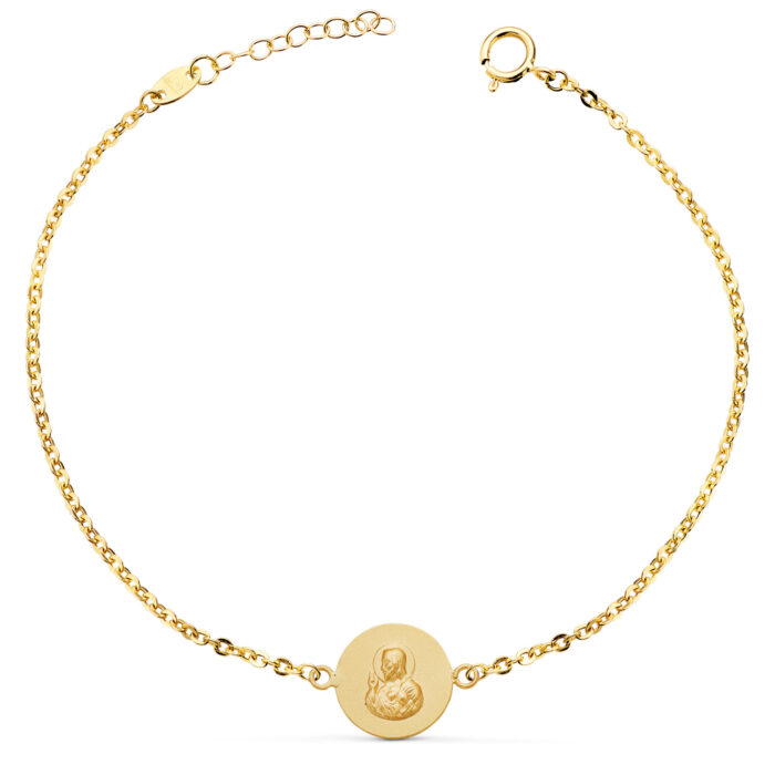 18K PULSERA ORO AMARILLO ESCAPULARIO ORO AMARILLO 12 MM.  LARGO: 18 2 CM