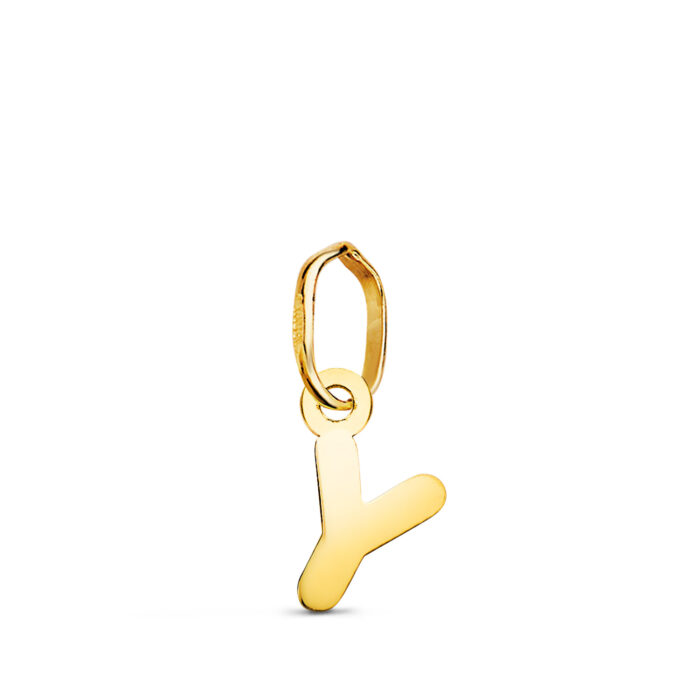 18K COLGANTE ORO AMARILLO LETRA " Y " BRILLO. 8.3 X 4 MM