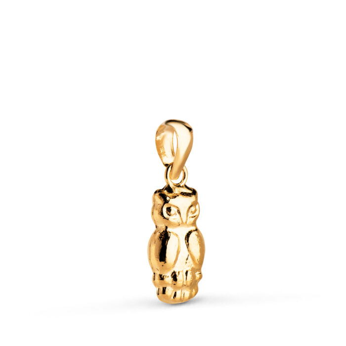 18K COLGANTE ORO AMARILLO BUHO HUECO EN BRILLO. MEDIDA: 14 X 6 MM