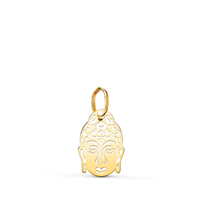 18K COLGANTE ORO AMARILLO CABEZA DE BUDA CALADO. MEDIDA: 14 X 9 MM