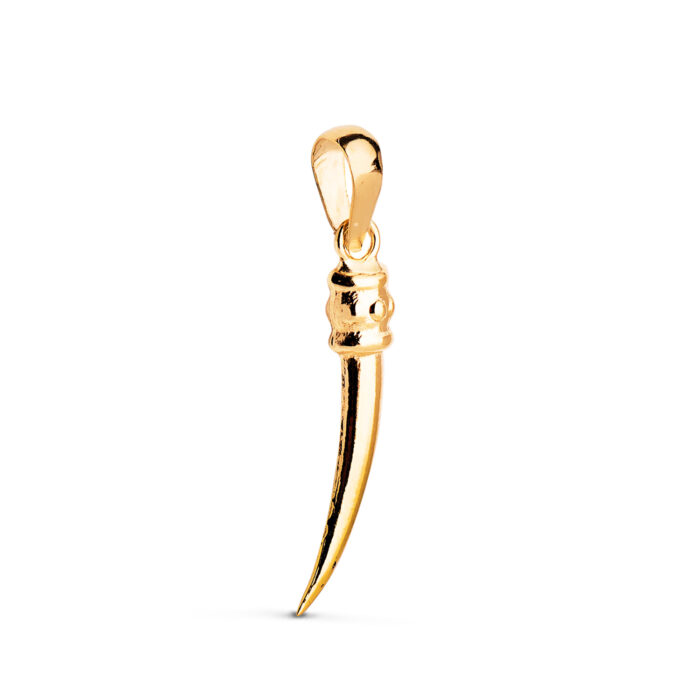 18K COLGANTE ORO AMARILLO CUERNO EN BRILLO. MEDIDA: 19 X 3 MM