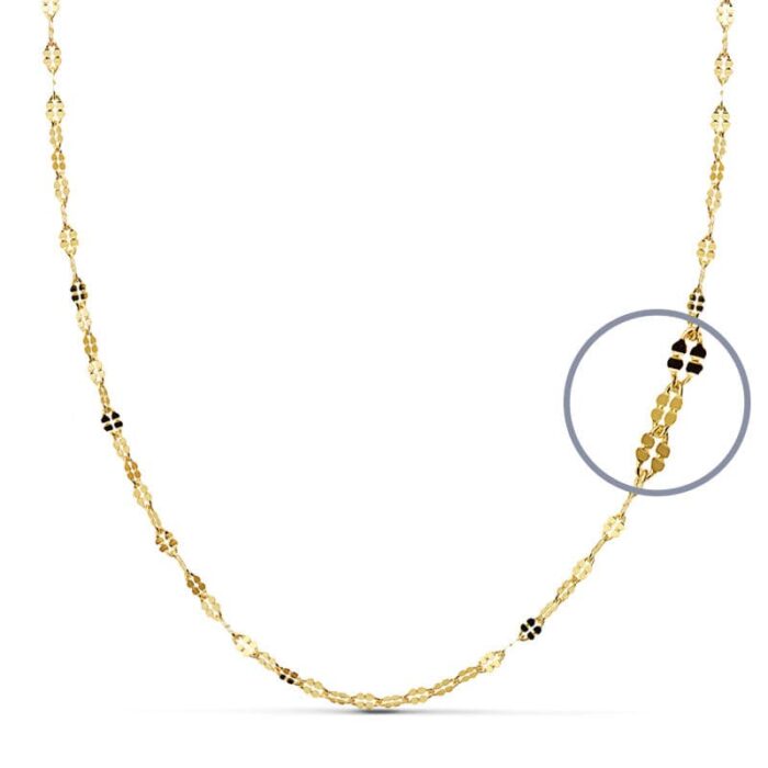 18K CADENA MACIZA ORO AMARILLO DIAMANTADA 50CMX1.5.