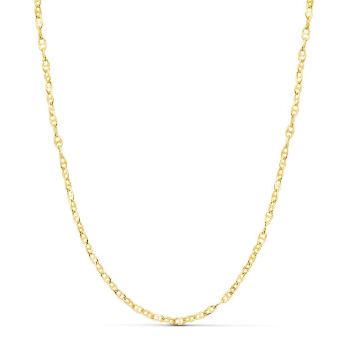 18K CADENA ORO AMARILLO ANCLA HUECA LARGO 50CM ANCHO 2 MM