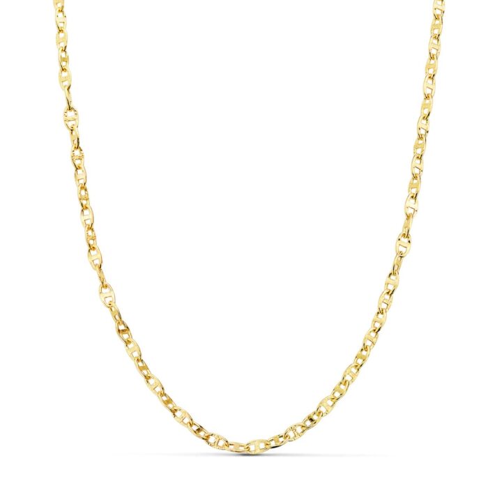 18K CADENA ORO AMARILLO ANCLA HUECA LARGO 60CM ANCHO 2.5 MM