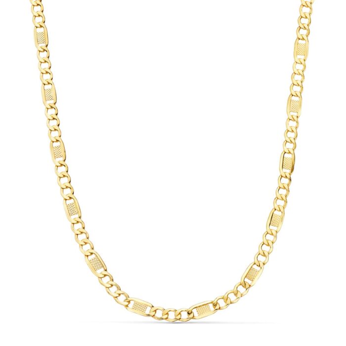18K CADENA ORO AMARILLO ESLABONES HUECOS 3X1. LARGO 60CM ANCHO 4 MM