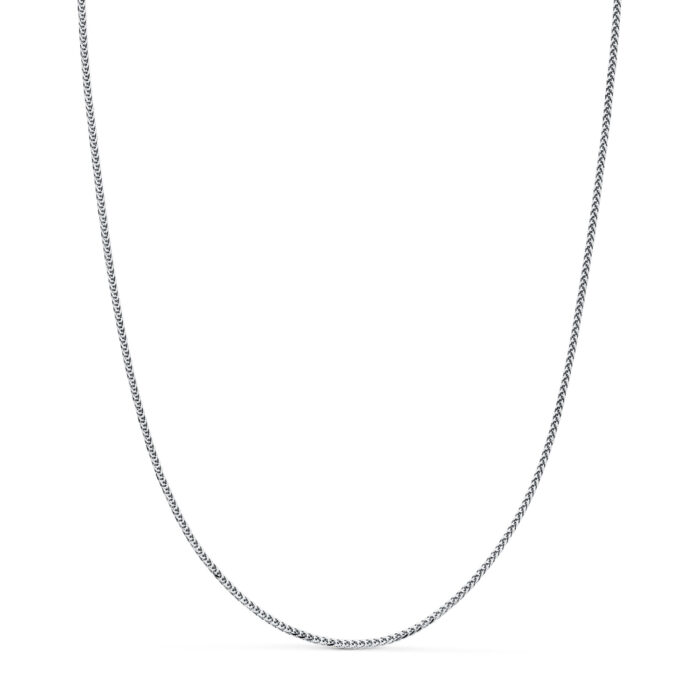 18K CADENA ORO BLANCO MACIZA ESPIGA. ANCHO: 1 MM. LARGO: 40 CM