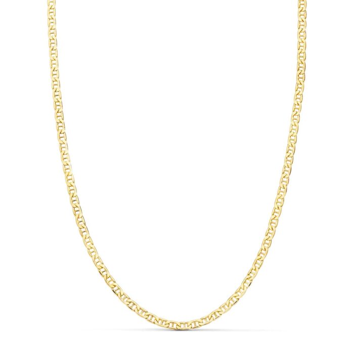18K CADENA ORO AMARILLO ANCLA PLANA HUECA LARGO 50CM ANCHO 2 MM