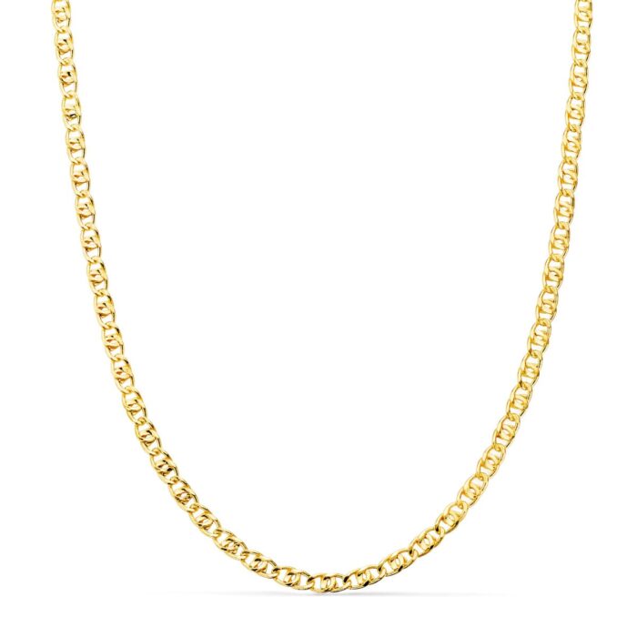 18K CADENA ORO AMARILLO ANCLA HUECA LARGO 50CM ANCHO 3 MM