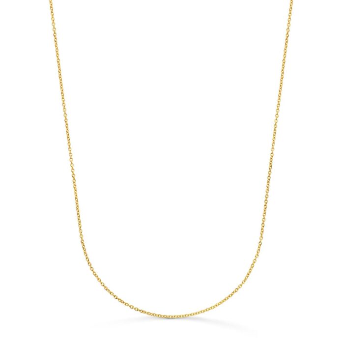 18K CADENA ORO AMARILLO ROLO MACIZA ANCHO: 1MM LARGO: 40CM