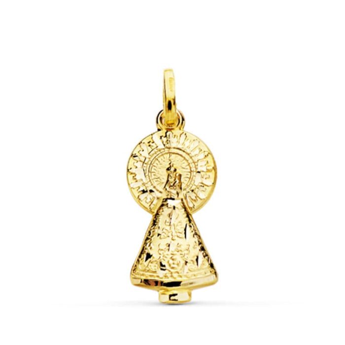 18K MEDALLA ORO AMARILLO VIRGEN DEL PILAR SILUETA 25X11 MM