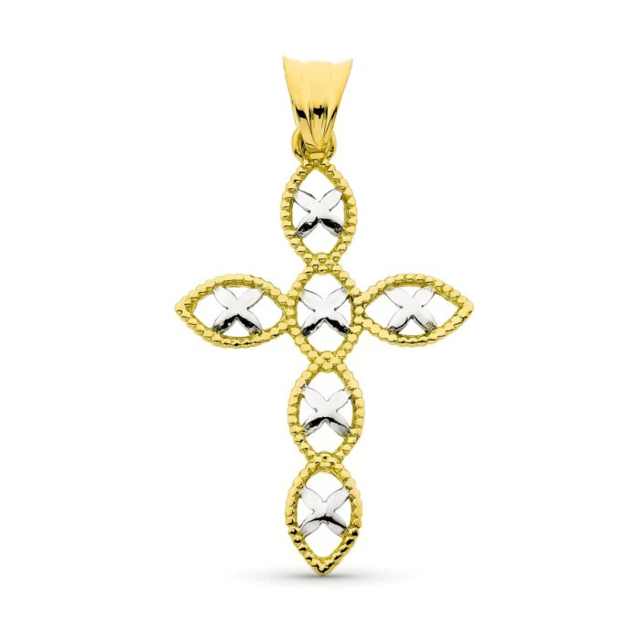 18K CRUZ ORO BICOLOR 36X23 MM