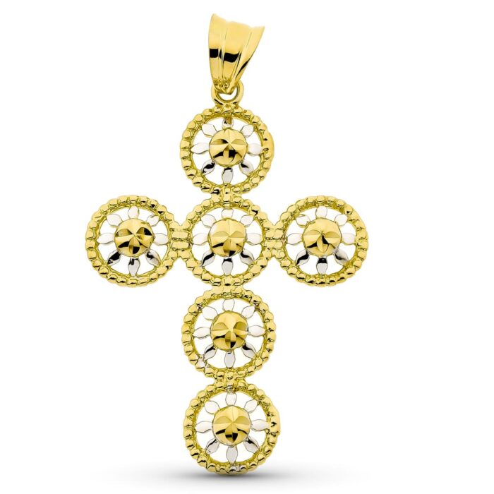 18K CRUZ ORO BICOLOR 42X29 MM