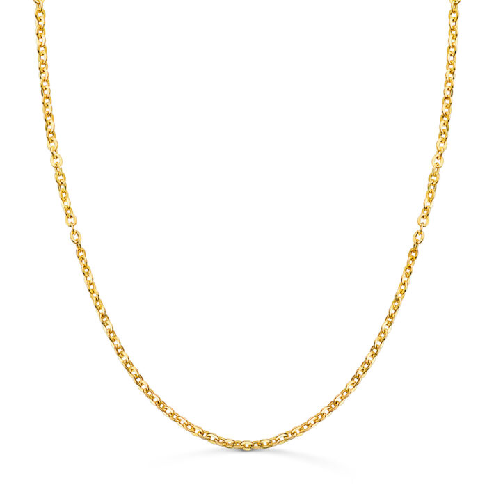 18K CADENA ORO AMARILLO HUECA FORZADA ANCHO: 2MM LARGO: 50CM