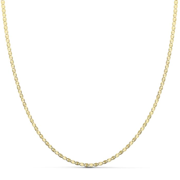 18K CADENA ORO AMARILLO MACIZA DIAMANTADA 2 MM 50CM