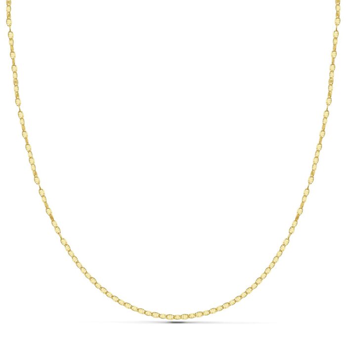 18K CADENA ORO AMARILLO MACIZA DIAMANTADA 50CM 1.5 MM