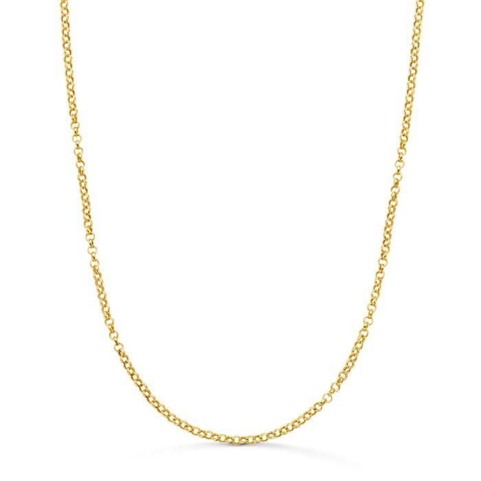 18K CADENA ORO AMARILLO ROLO HUECA ANCHO: 2MM LARGO: 50CM CIERRE REASA
