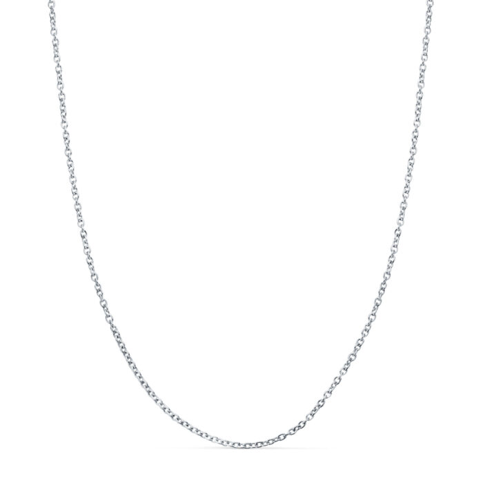 18K CADENA ORO BLANCO FORZADA MACIZA ANCHO: 1MM LARGO: 50CM