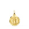 Medalla Santo Niño del Remedio en Oro Amarillo 18K - Bisel Tallado (16 mm)