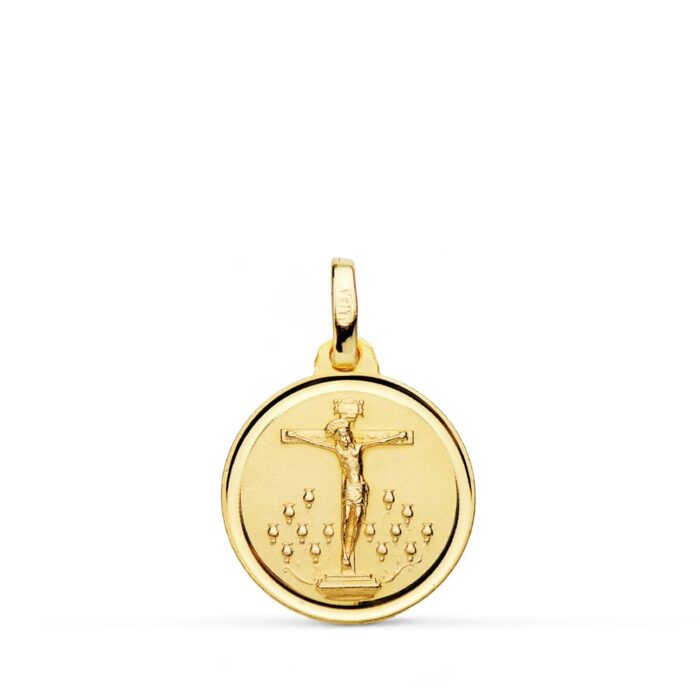 18K MEDALLA ORO AMARILLO CRISTO DE LA LAGUNA BISEL 18 MM