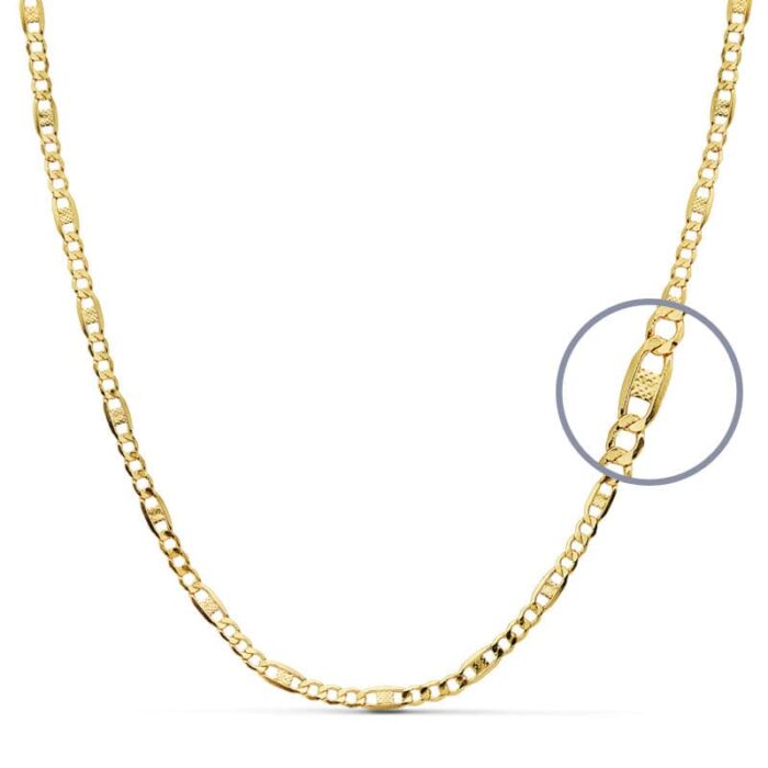 18K CADENA ORO AMARILLO CARTIER 3X1 HUECA. ANCHO: 2,5 MM. LARGO: 60 CM