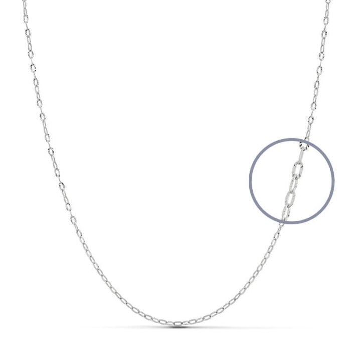 18K CADENA MACIZA ORO BLANCO 40CM 1.5 MM