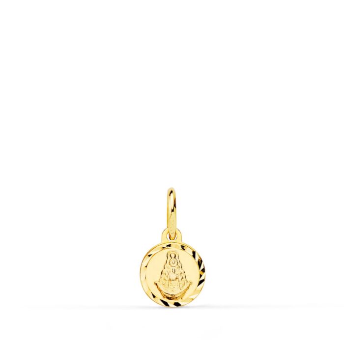 18K MEDALLA ORO AMARILLO LENTEJA VIRGEN DEL ROCIO TALLA HELICE 8 MM