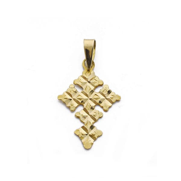 18K GOLGANTE ORO AMARILLO CRUZ CANJAYAR  23 X 16 MM