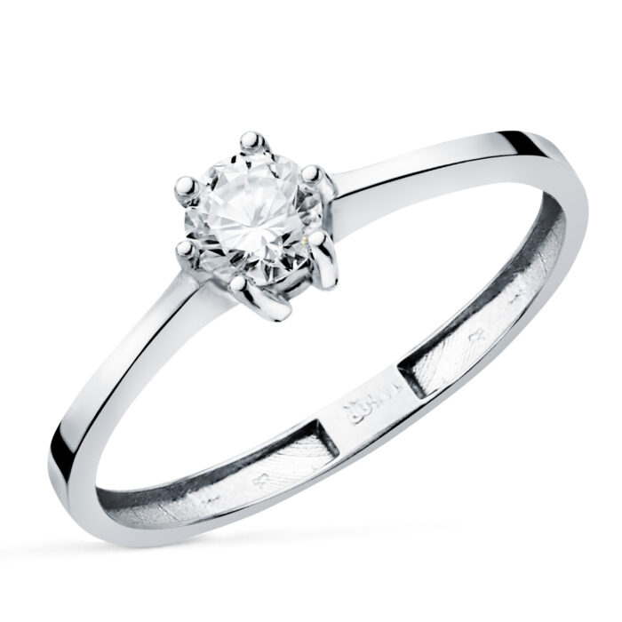 18K SOLITARIO ORO BLANCO 6 GARRAS CON DIAMANTE LABORATORIO 0,300 QTES. G - VS1