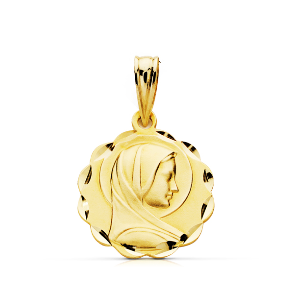 18K MEDALLA ORO AMARILLO VIRGEN NIÑA 16X14 MM