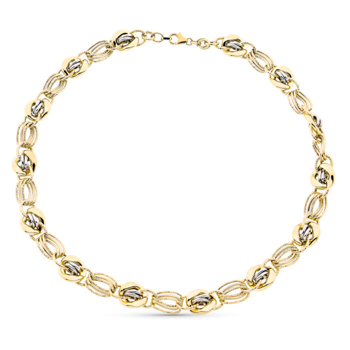 9K COLLAR ORO BICOLOR 45CM
