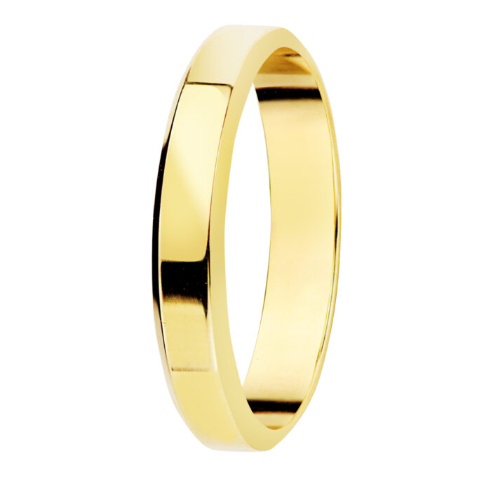 Alianza de Oro Amarillo 9K Lisa con Acabado Brillo – Diseño Plano 3 mm