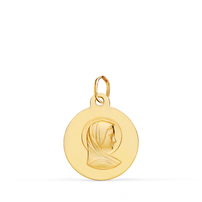 9K MEDALLA ORO AMARILLO MARIA FRANCESA MATIZADA 16MM