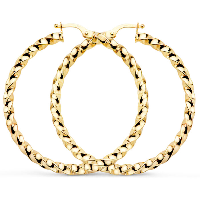 9K AROS ORO AMARILLO HUECOS RELIADOS BRILLO 41X3 MM