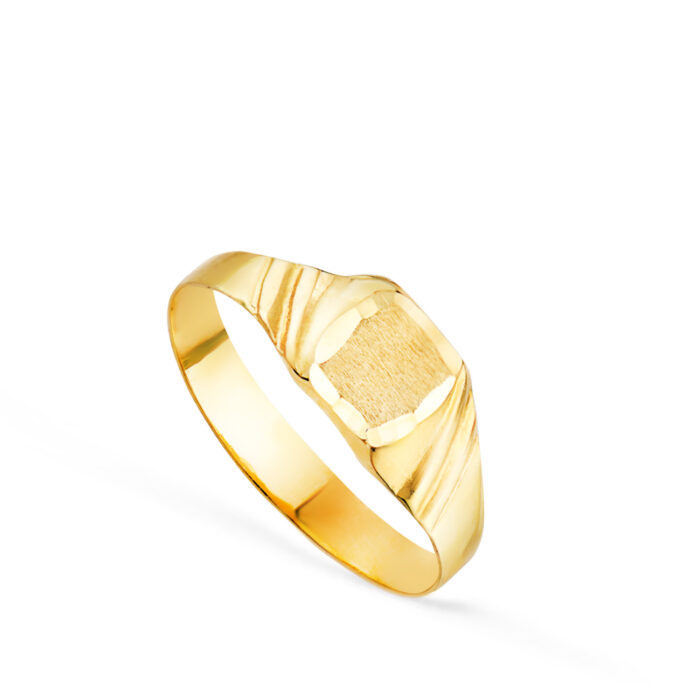 9K SELLO BEBE ORO AMARILLO HUECO TALLADO. ZONA GRABADO: 5 X 4,5 MM