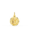 Medalla Angelito "Yo te Cuidaré" en Oro Amarillo 18K - 14 mm Tallada