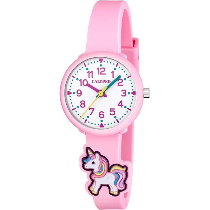 Reloj Calypso K5844/2 Niña – Rosa con Detalle de Unicornio y Cristal Mineral