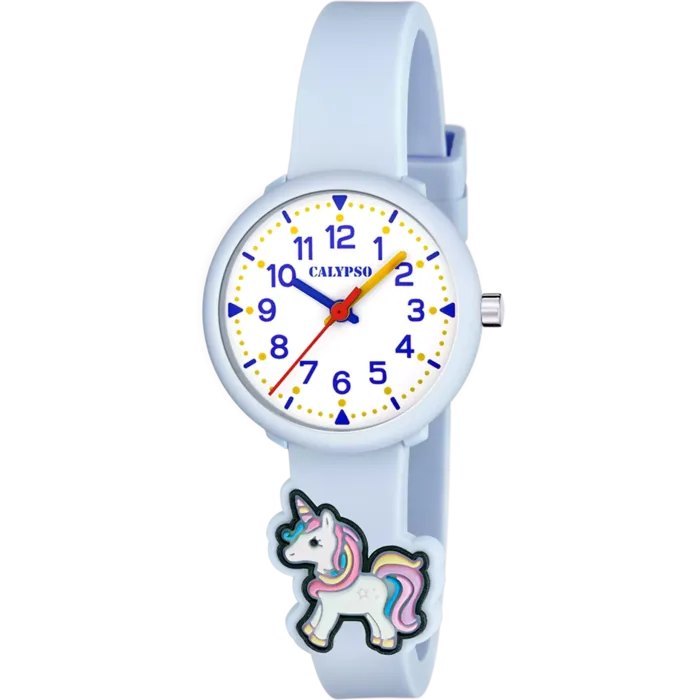 Reloj Calypso K5844/3 Niña – Azul Pastel con Detalle de Unicornio y Cristal Mineral